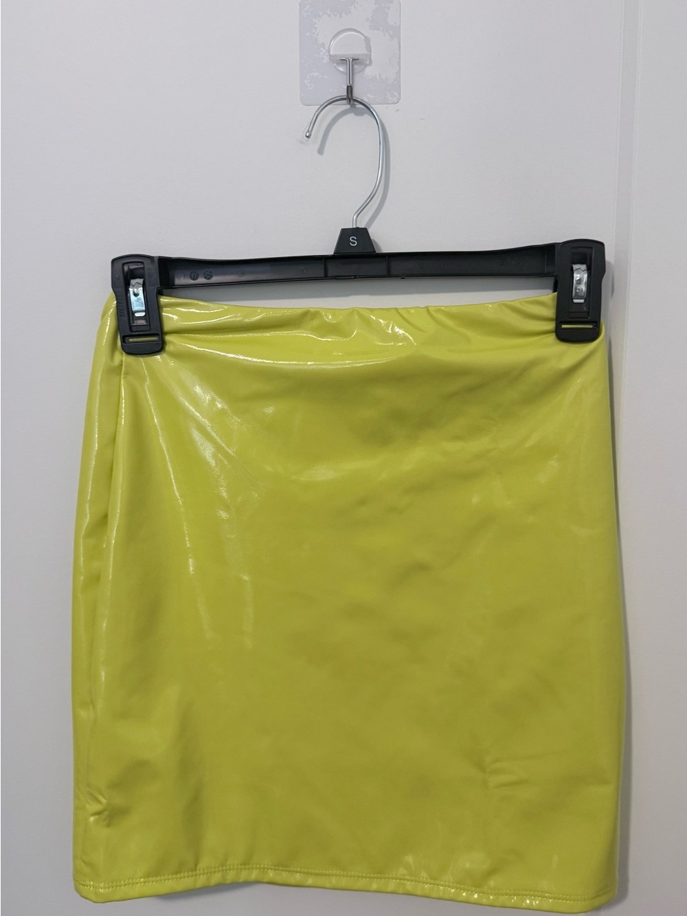 naked wardrobe Lime Green Vinyl Mini Skirt